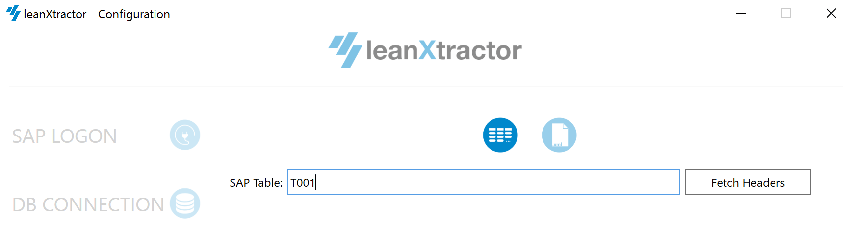 LeanXtractor - select table for download